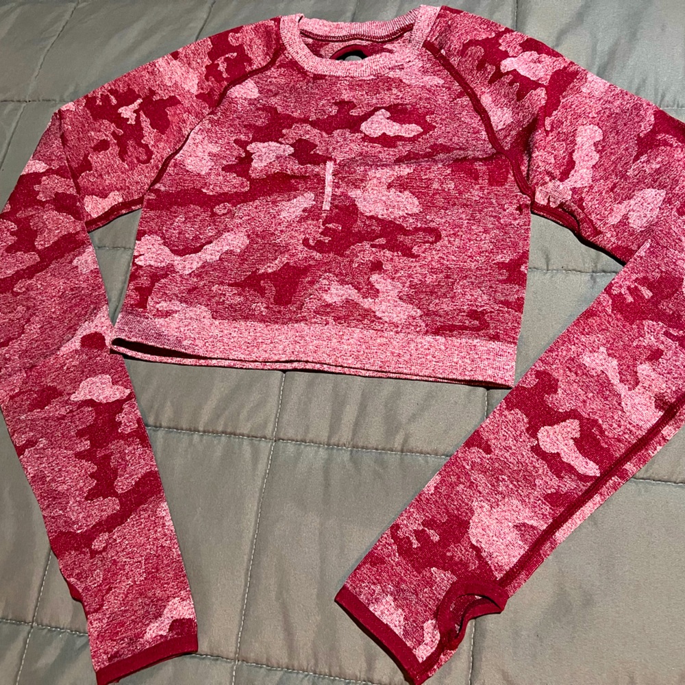 Women Workout Crop Top Seamless Shirt Athletic Long Sleeve